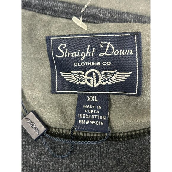 NWT Straight Down Clothing Co Men's XL 1/4 Zip Sweater Pullover Navy Blue - Picture 3 of 10